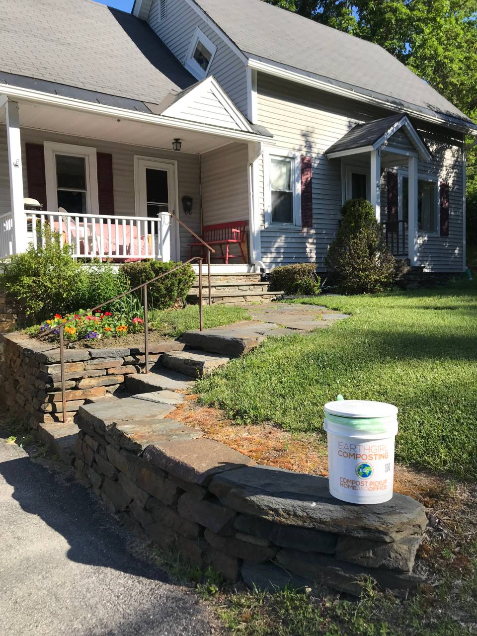 Bucket at end of driveway