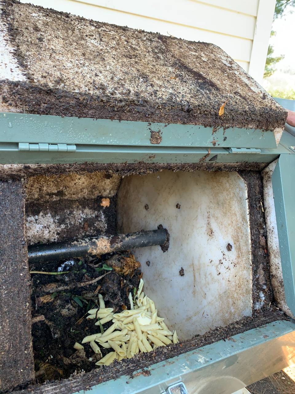 Inside the composter